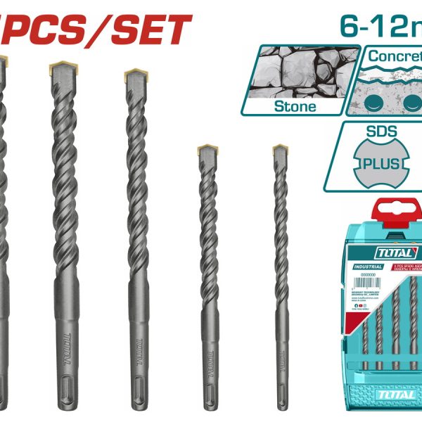 TOTAL ΣΕΤ ΤΡΥΠΑΝΙΑ SDS - PLUS 5ΤΕΜ (TAC190501)