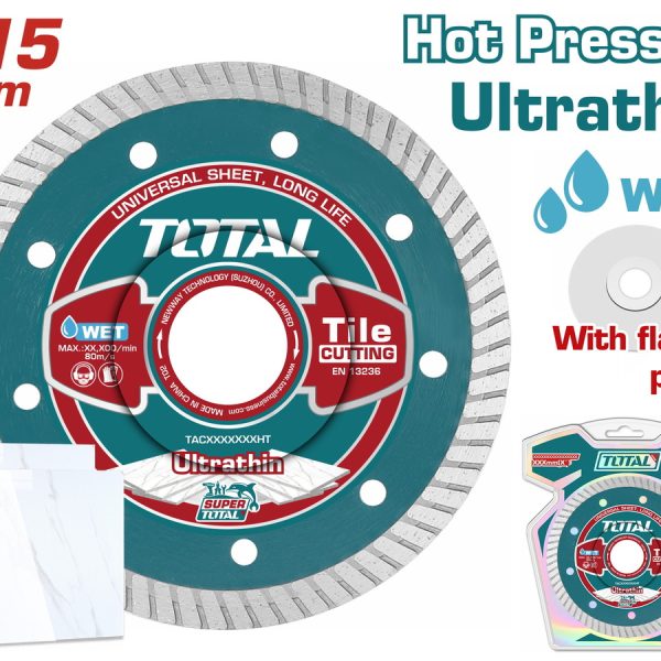TOTAL ΔΙΑΜΑΝΤΟΔΙΣΚΟΣ UNIVERSAL ΥΓΡΑΣ ΚΑΙ ΞΗΡΑΣ ΚΟΠΗΣ 115 Χ 22.2mm Χ 1.2mm ΛΕΠΤΟΣ (TAC2131151HT)