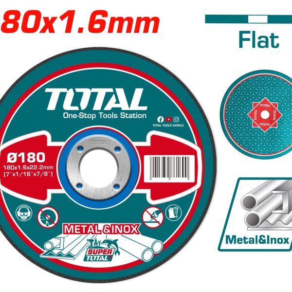 TOTAL ΔΙΣΚΟΣ ΚΟΠΗΣ ΙΣΙΟΣ ΙΝΟΧ / ΜΕΤΑΛΛΟΥ 180 Χ 1.6mm (TAC2161801)