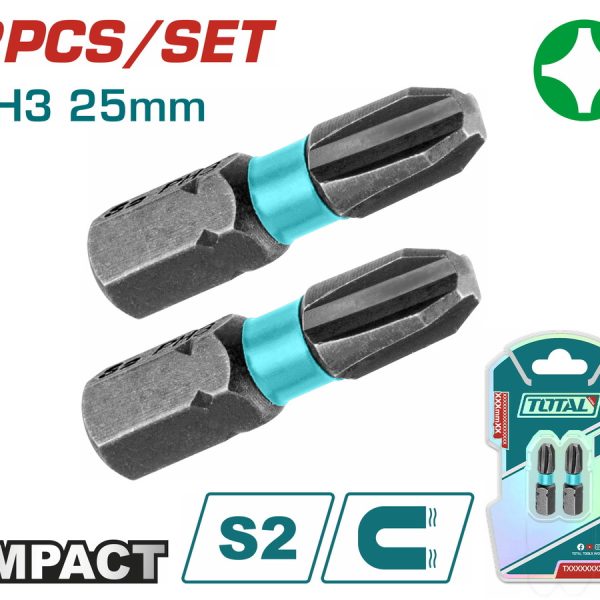 TOTAL ΕΠΑΓΓ. ΜΥΤΕΣ ΜΑΓΝΗΤΙΚΕΣ ΜΑΥΡΕΣ ΡH3 25mm 2ΤΕΜ (TACIM71PH325)