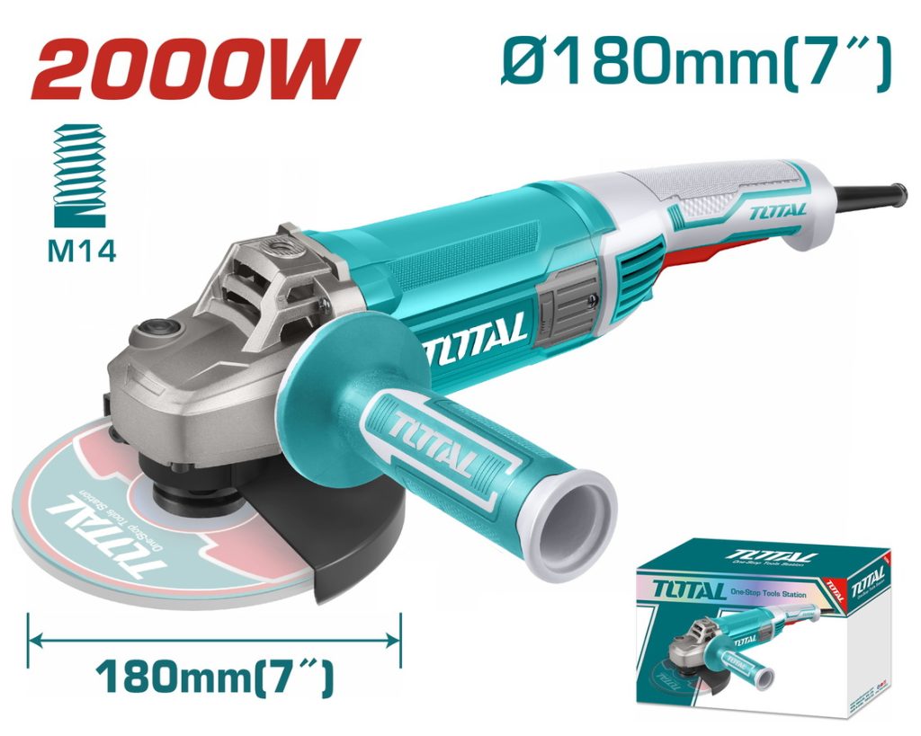 Επαγγελματικός γωνιακός λειαντήρας Total 2.000W 180mm, μοντέλο TG12018026