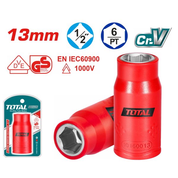 TOTAL ΚΑΡΥΔΑΚΙ ΕΞΑΓΩΝΟ 1/2" 13mm 1000V VDE (THIHAST12131)