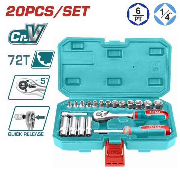 TOTAL ΕΠΑΓΓ. ΚΑΣΕΤΙΝΑ ΚΑΡΥΔΑΚΙΑ 1/4" 20ΤΕΜ (THT141201)