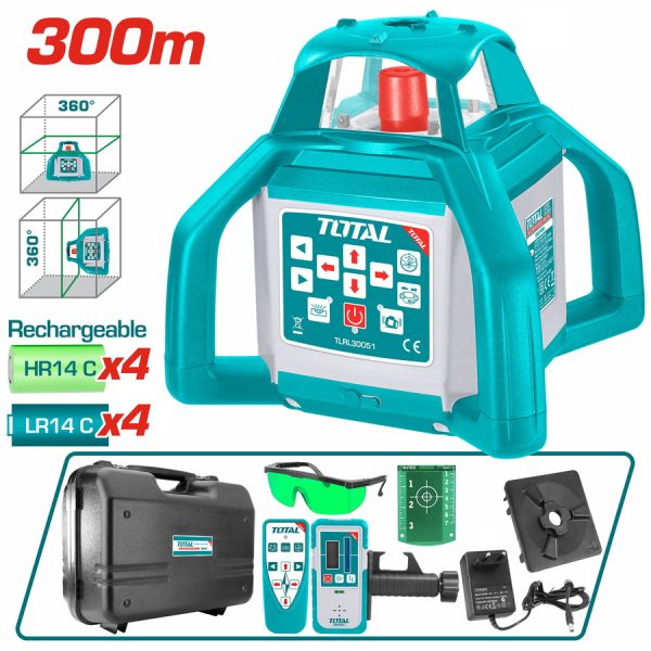 Επαγγελματικό αλφάδι laser 3D Total αυτοοριζοντούμενο με ανιχνευτή, μοντέλο TLRL30051