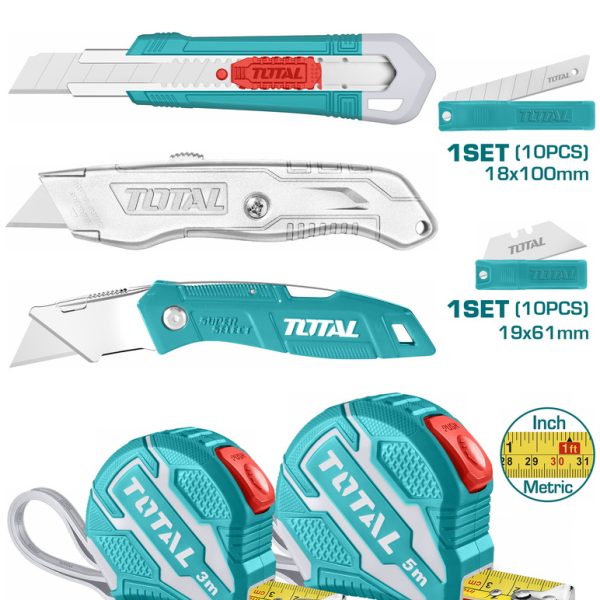 TOTAL ΣΕΤ ΜΑΧΑΙΡΙΑ + ΜΕΤΡΟΤΑΙΝΙΕΣ 7τεμ (TOS23034)