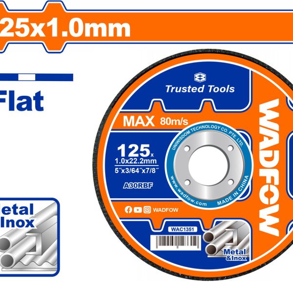 WADFOW ΔΙΣΚΟΣ ΚΟΠΗΣ ΙΝΟΧ/ΜΕΤΑΛΛΟΥ ΙΣΙΟΣ 125 Χ 1mm (WAC1351)