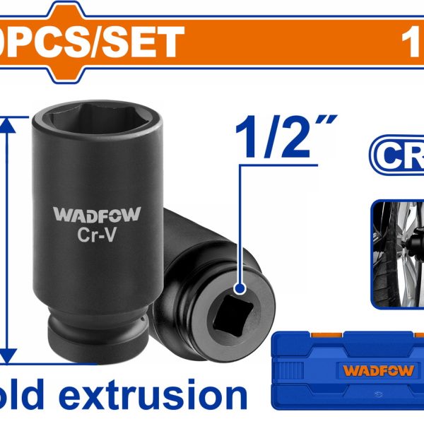 WADFOW ΣΕΤ ΚΑΡΥΔΑΚΙΑ ΑΕΡΟΣ ΜΑΥΡΑ ΕΞΑΓΩΝΑ ΜΑΚΡΙΑ 1/2" 10ΤΕΜ (WMS2D02)