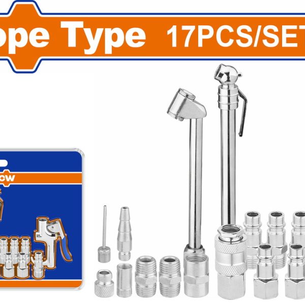 WADFOW ΣΕΤ ΠΙΣΤΟΛΙΟΥ & ΤΑΧΥΣΥΝΔΕΣΜΩΝ ΑΕΡΟΣ 1/4" 17ΤΕΜ (WQP9420)