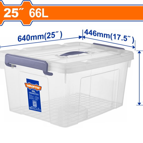 WADFOW ΠΛΑΣΤΙΚΟ ΚΟΥΤΙ ΑΠΟΘΗΚΕΥΣΗΣ ΔΙΑΦΑΝΟ 25" / 66Lit (WTB2370)