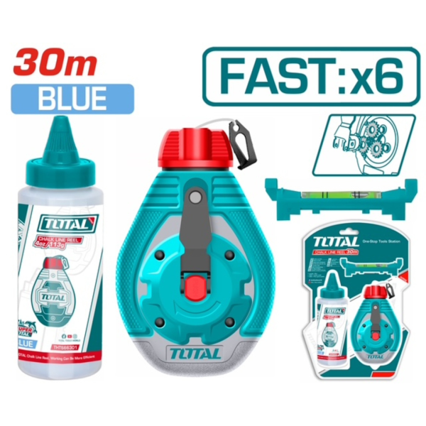 Νήμα στάθμης επαγγελματικό Total 30m με ώχρα, μοντέλο THT666301