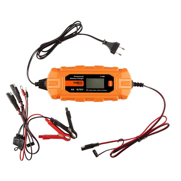 NEO TOOLS Φορτιστής - Συντηρητής μπαταριών αυτόματος 6/12V-4A 11-891