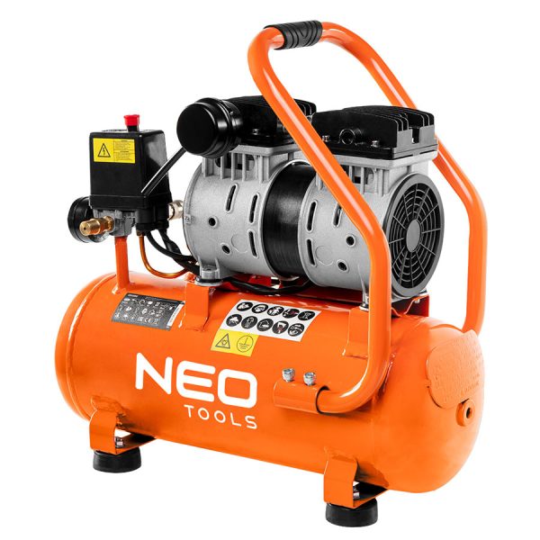 NEO TOOLS Αεροσυμπιεστής μειωμένου θορύβου 12lt/0.75Hp 12K020