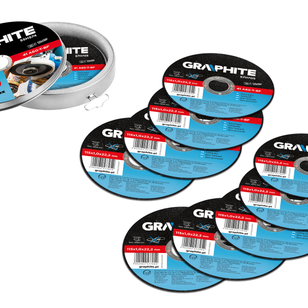 GRAPHITE Δίσκοι κοπής μετάλλου σετ 10τμχ 115 mm 55H574