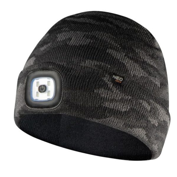 NEO TOOLS Σκούφος με ενσωματωμένο φακό CAMO 81-632