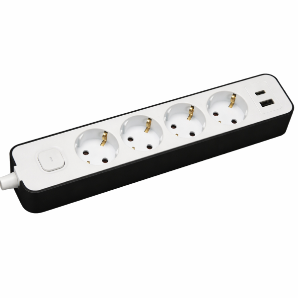 Inox Kiss  Πολύμπριζο 5 θέσεων 3*1,5mm²/1,5m με παιδική προστασία & διακόπτη  BPOL35