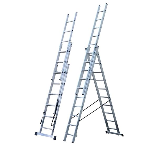 Inox Kiss Επεκτεινόμενη σκάλα αλουμινίου 3x11 σκαλοπατιών LAD311