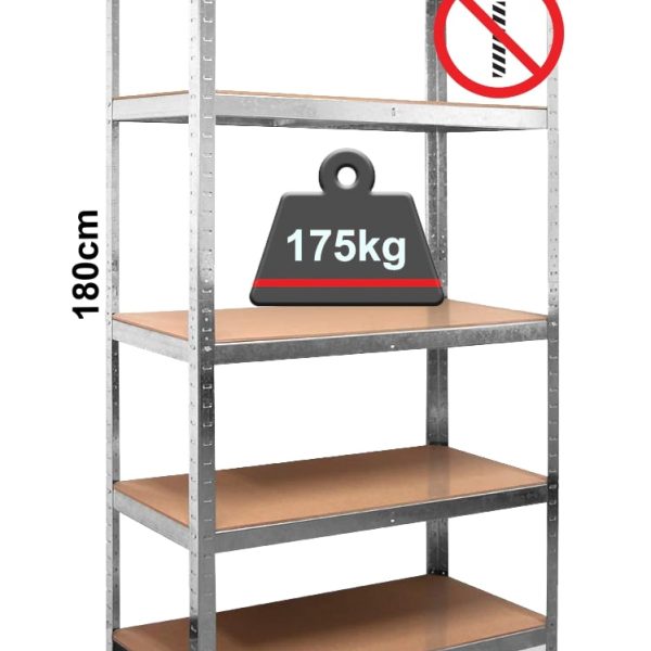 Inox Kiss Ραφιέρα με 5 ράφια MDF SH100