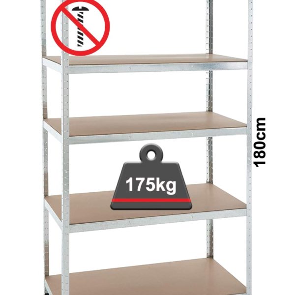 Inox Kiss Ραφιέρα με 5 ράφια MDF SH400