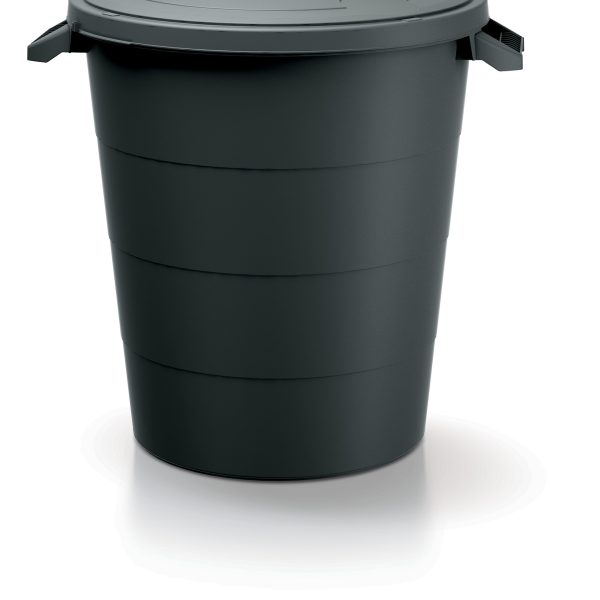 PROSPERPLAST Κάδος απορριμμάτων με καπάκι Μαύρος 120lt IDSM120U-S411