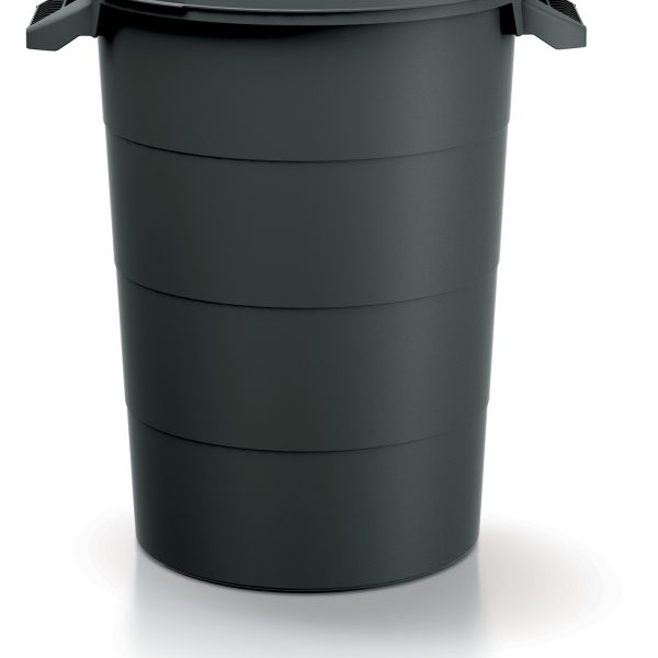 PROSPERPLAST Κάδος απορριμμάτων με καπάκι Μαύρος 80lt IDSM80U-S411