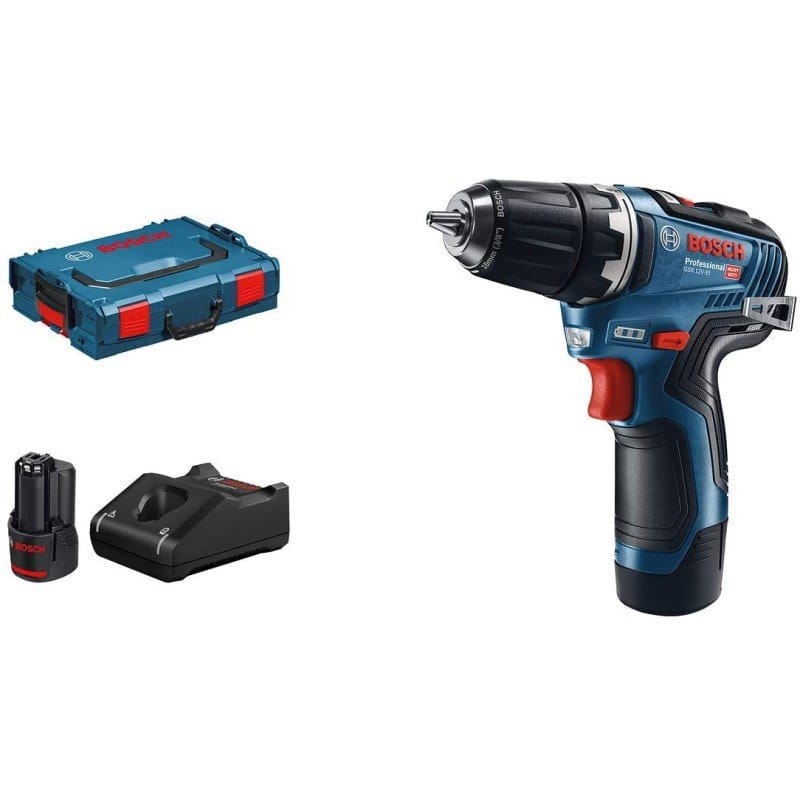 00107868-1 Δραπανοκατσάβιδο μπαταρίας Bosch GSR 12V-35 με 2 μπαταρίες 3.0Ah, κωδικός 06019H8002