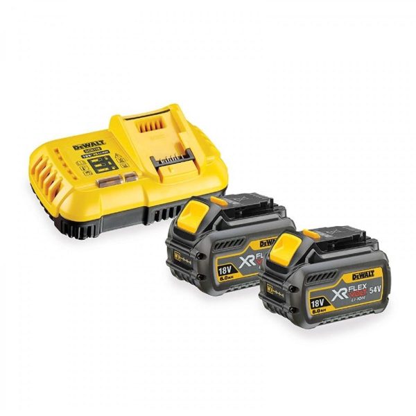 Σετ DeWalt DCB118T2 με 2 μπαταρίες λιθίου 6Ah 18V και φορτιστή 18-54V Flexvolt